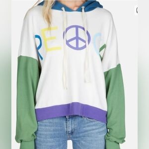 Lauren MOSHI Colorful Peace Sign Women's Hoodie
